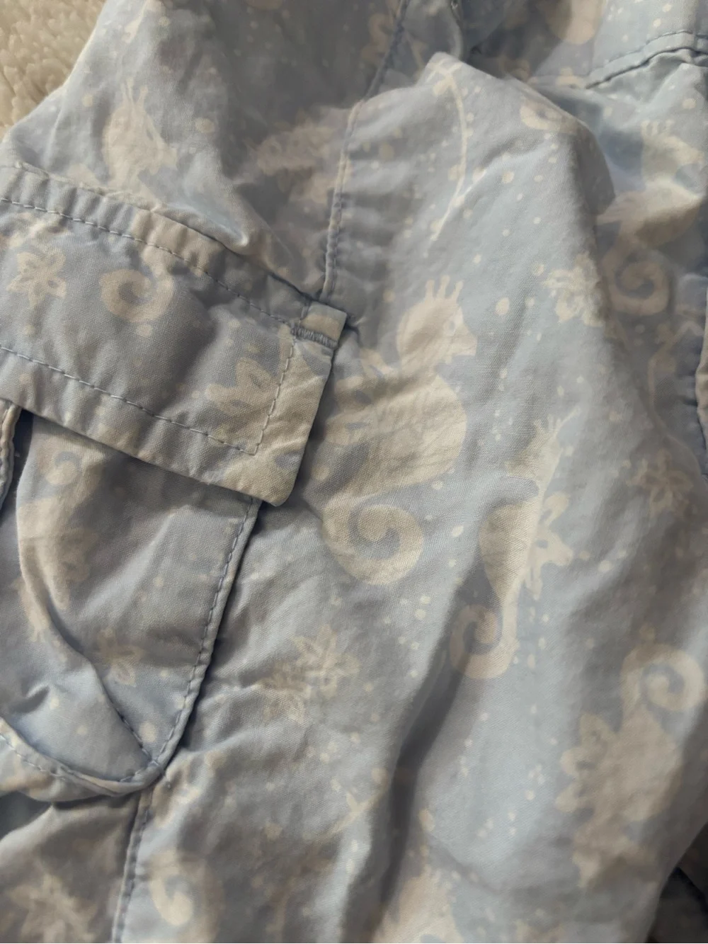 Infant Light Blue beach theme Cargo pants with Subtle Print